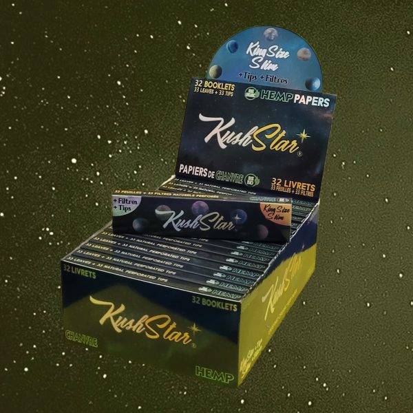 King Size Slim Rolling Papers & Natural Perforated Tips - Thin Organic Hemp Paper - 32 Booklets Box - Image 8