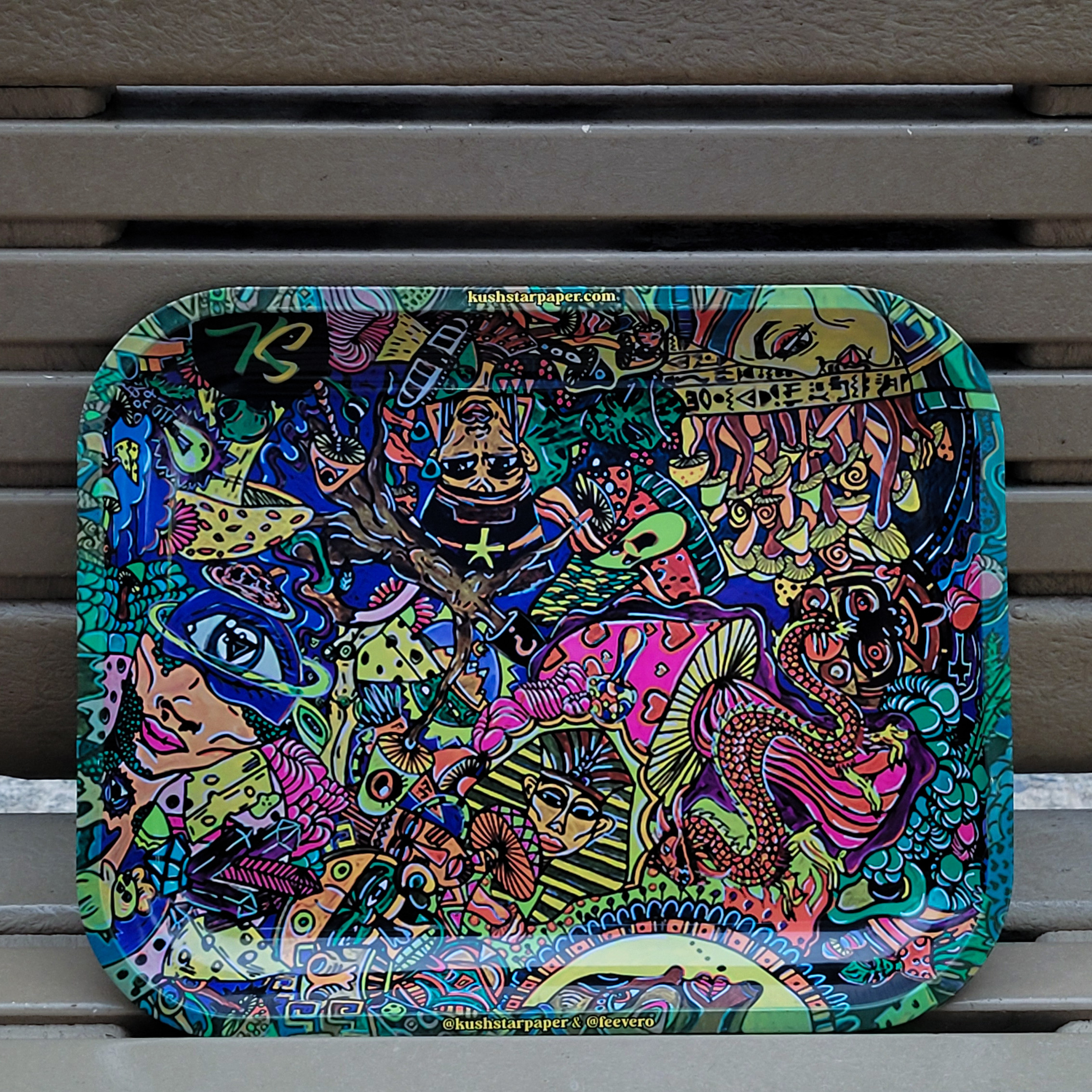 360-Degree View Rolling Tray with Soft Magnetic Lid - XL - 34 x 27 cm