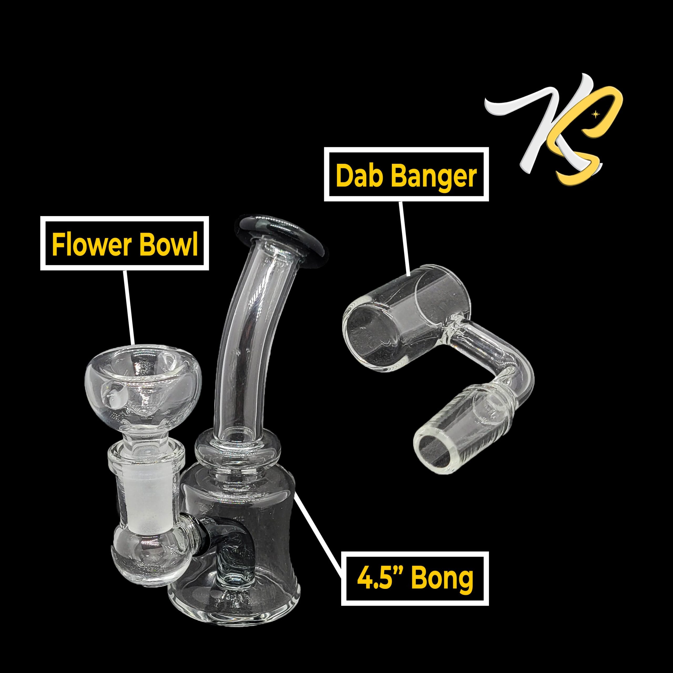 Deluxe Glass Kit - Include: mini-bong, flower bowl and a dab banger into a smell proof and lockable pouch - Image 6
