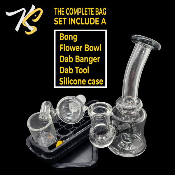 Deluxe Glass Kit - Include a bong, a flower bowl and a dab banger into a smell proof and lockable pouch - Image 17