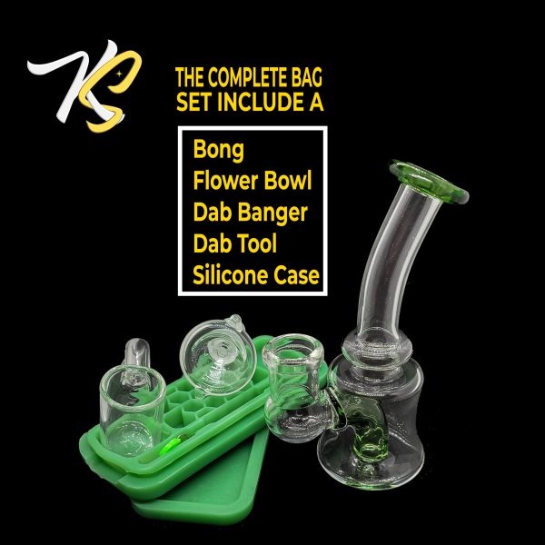 Deluxe Glass Kit - Include a bong, a flower bowl and a dab banger into a smell proof and lockable pouch - Image 16