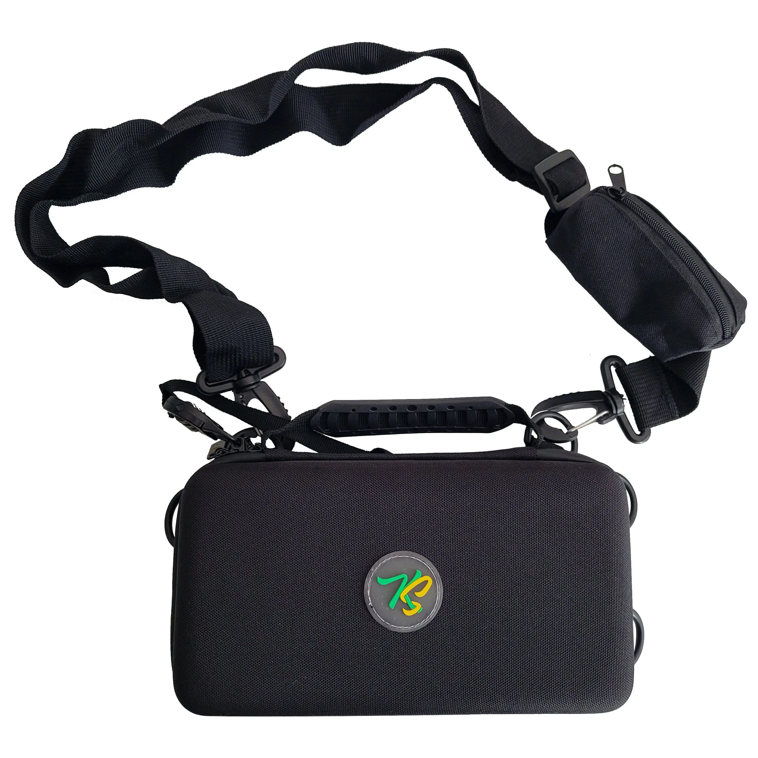 Travel Pouch – Lockable and smell proof hard shell carry-on bag - Hard case with with an adjustable shoulder lace with a small pocket on it - Image 11