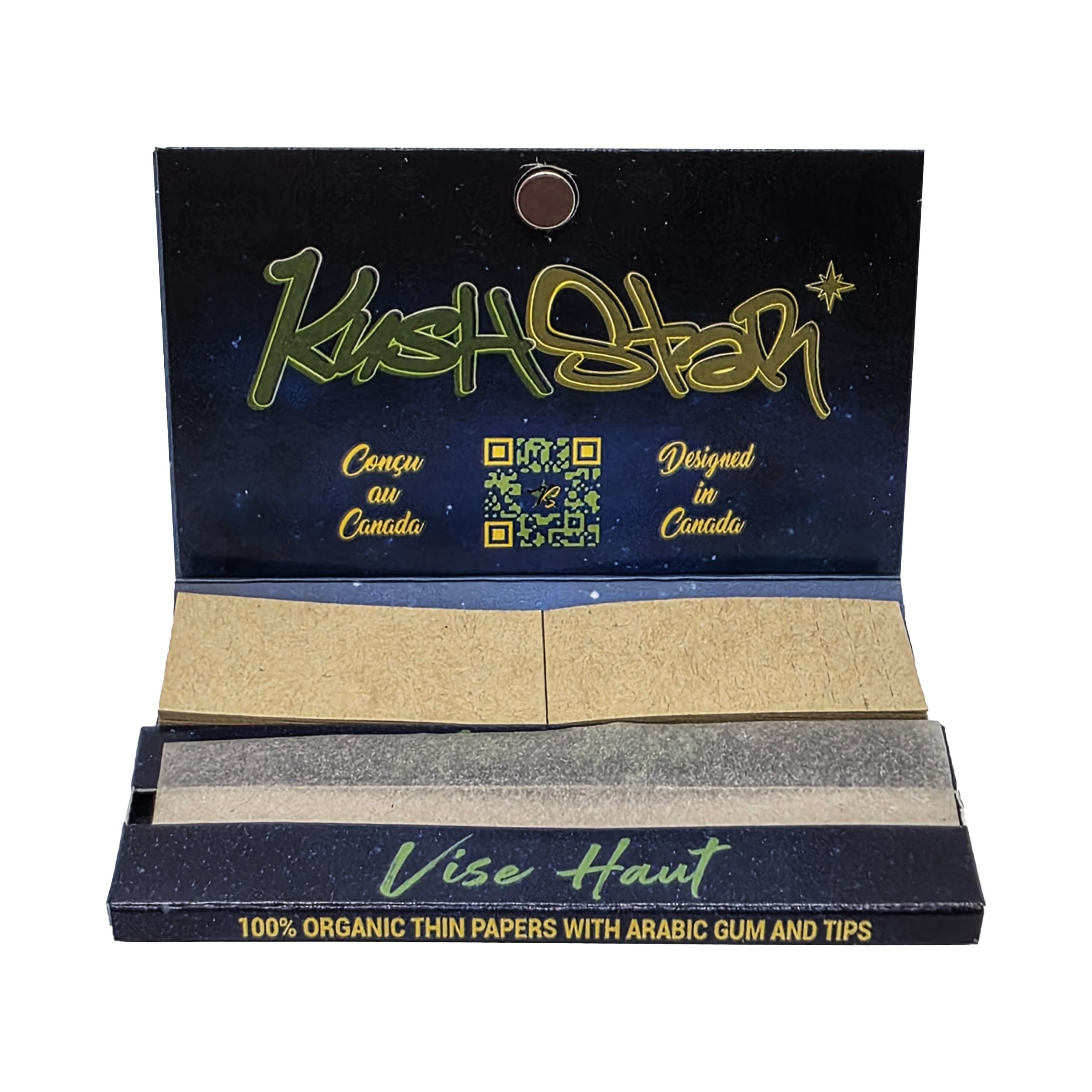 1 1/4 Size Rolling Paper & Natural Perforated Tips - Thin Organic Hemp Paper - 24 Booklets Box