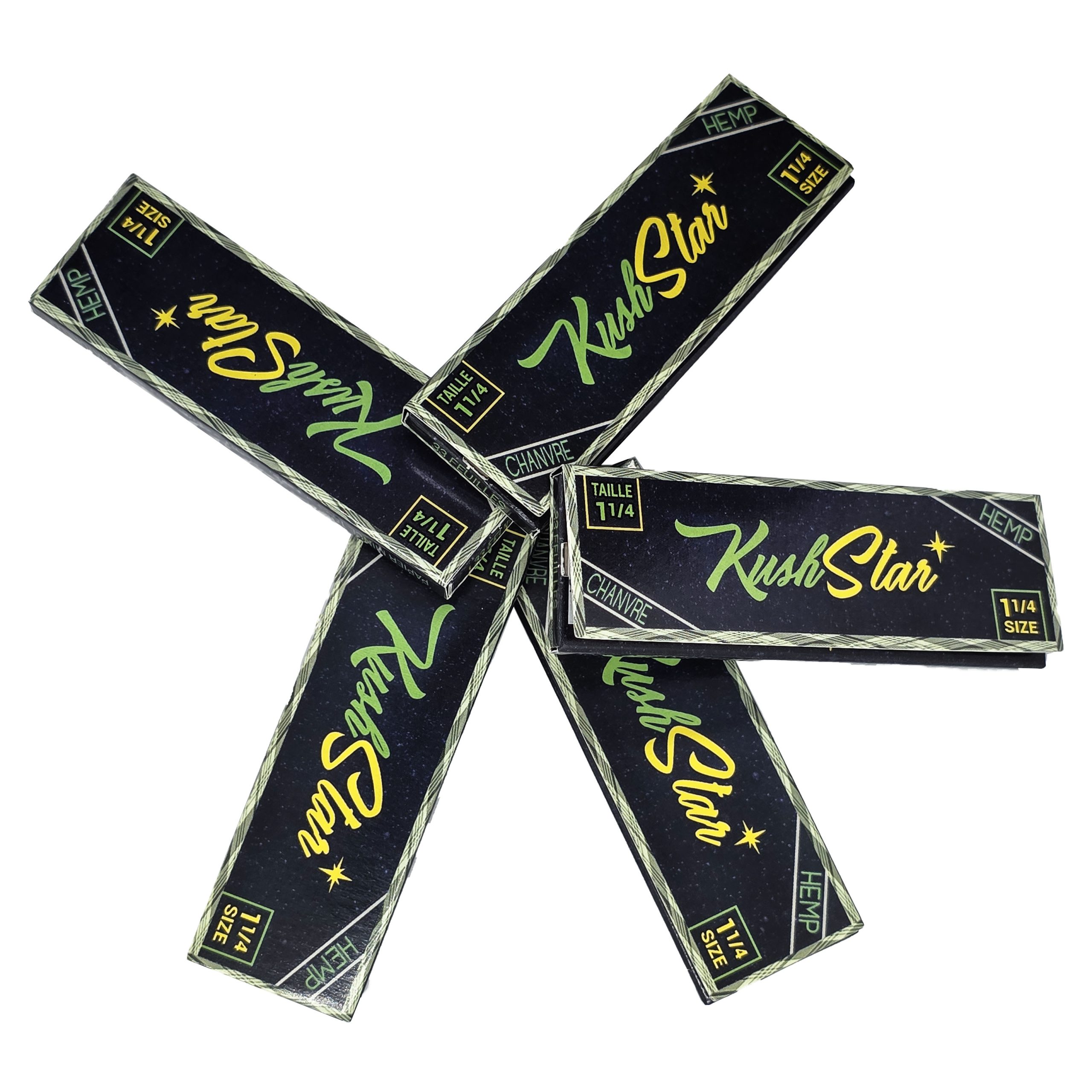 1 1/4 Size Rolling Paper - Thin Organic Hemp Paper - 5 pack