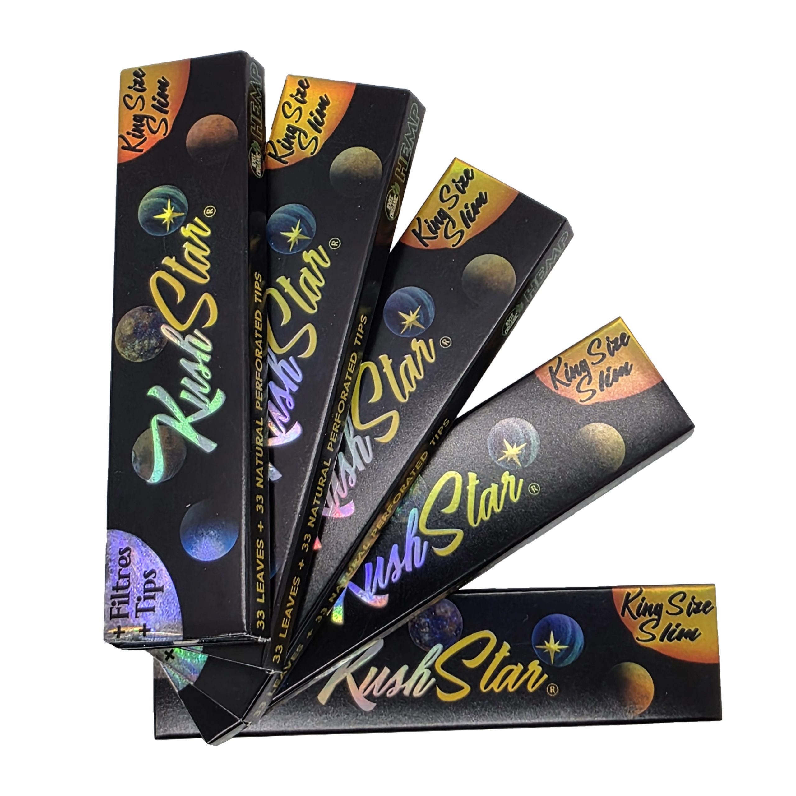 King Size Slim Rolling Papers & Filter Tips - Thin Organic Hemp Paper - 5 pack