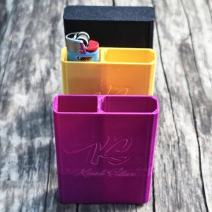Joint slider - Smell proof rounded corners case with designated lighter and J's area - Fits King Size and ANY lighter