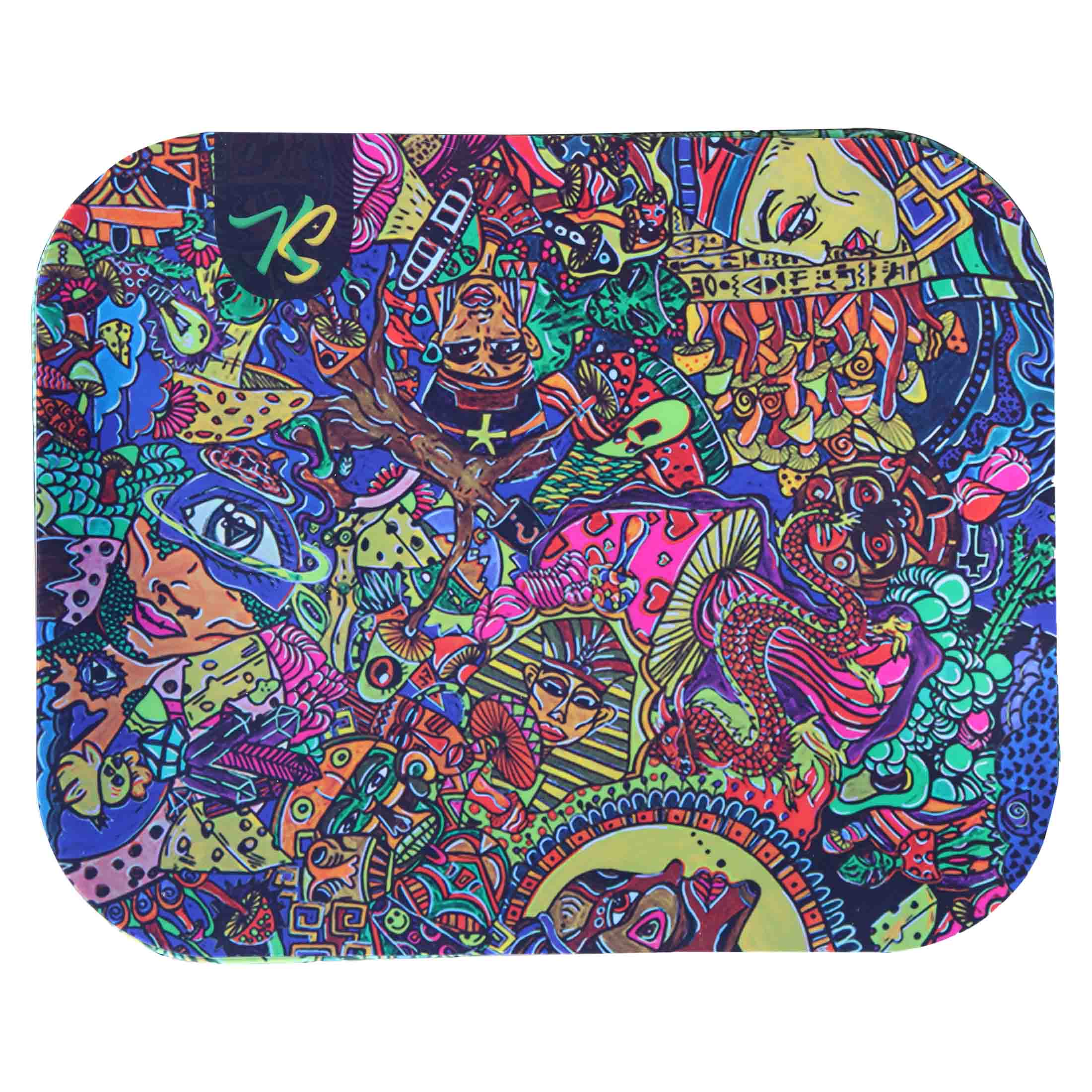 360-Degree View Rolling Tray with Soft Magnetic Lid - XL - 34 x 27 cm