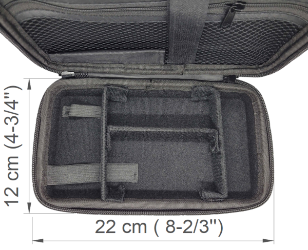 Travel Pouch – Lockable and smell proof hard shell carry-on bag - Hard case with with an adjustable shoulder lace with a small pocket on it - Image 4