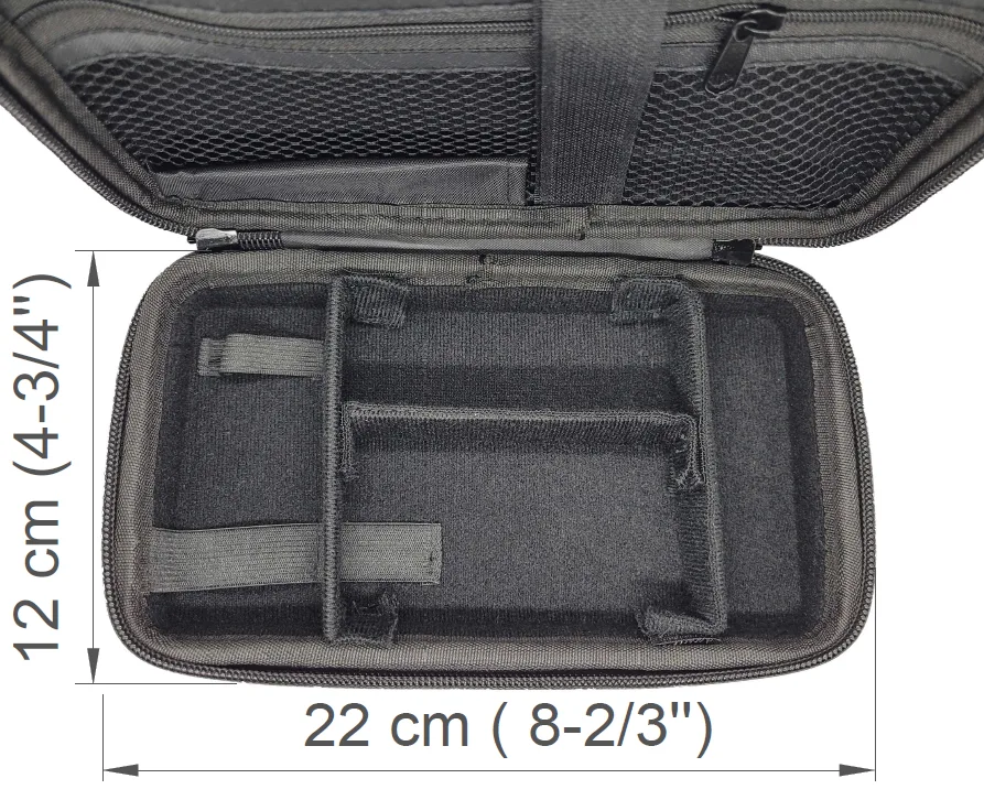 Travel Pouch – Lockable and smell proof hard shell carry-on bag - Hard case with with an adjustable shoulder lace with a small pocket on it - Image 4