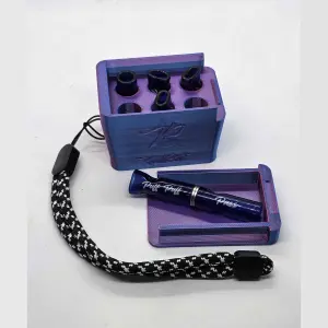 Magnetized Glass Tip Set: 3D Printed Case with 2x Joint Cylinder Holders and 4x Mouth Pieces Tips