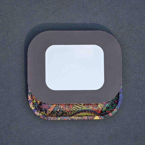 Medium Size Tray - Rolling try with inside MIRROR on the Magnetic Lid - 18 x 14 cm - Image 3