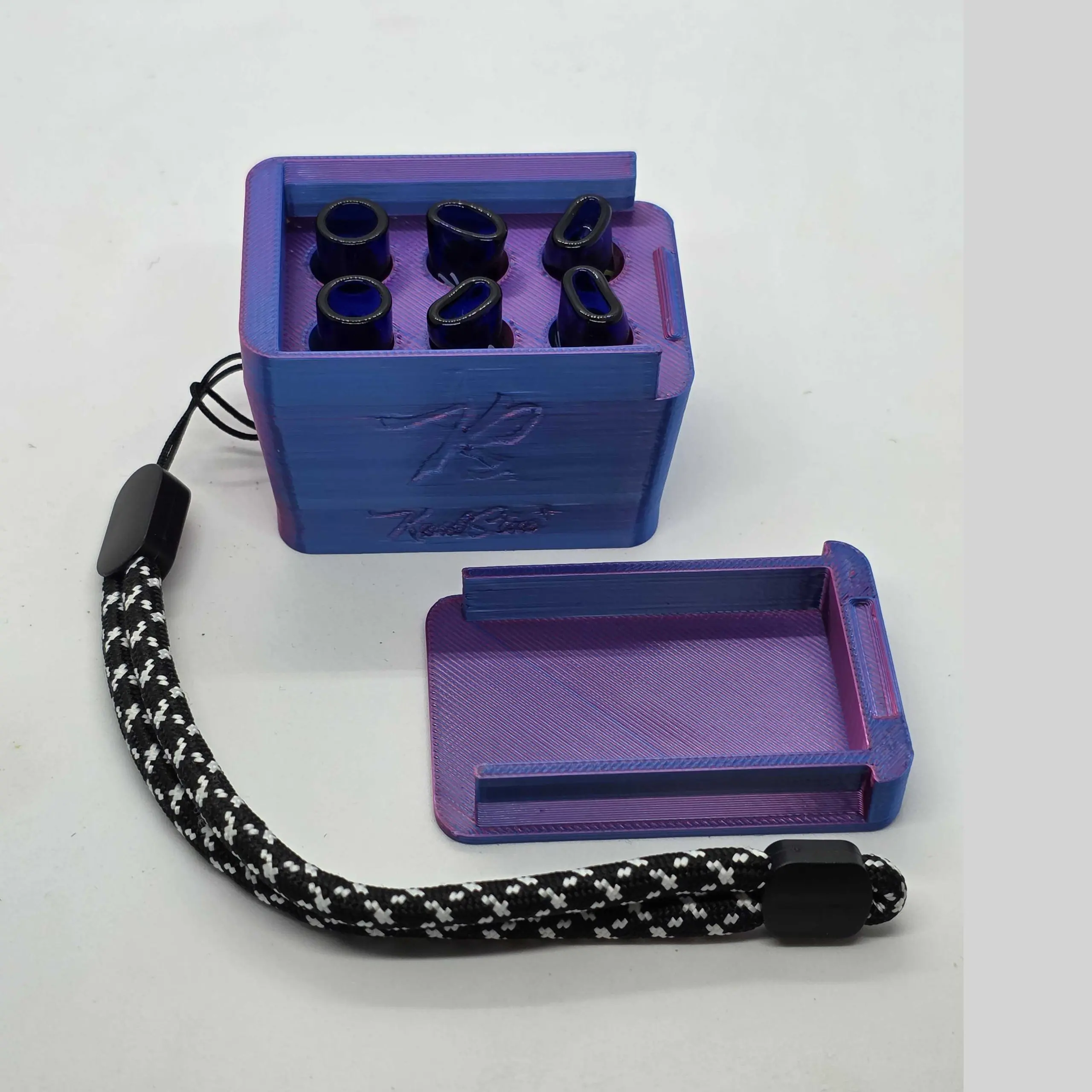 Magnetized Glass Tip Set: 3D Printed Case with 2x Joint Cylinder Holders and 4x Mouth Pieces Tips - Image 9